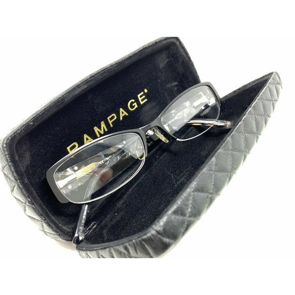 RAMPAGE R138 BLK BLACK  SEMI RIMLESS EYEGLASSES 51-16-135 MM W/ CASE